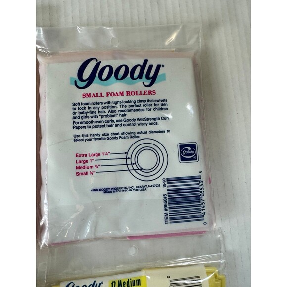 Lot of 4 Goody Vintage Sponge Foam Hair Rollers Sleep-Set Small Medium & Large - Picture 8 of 9